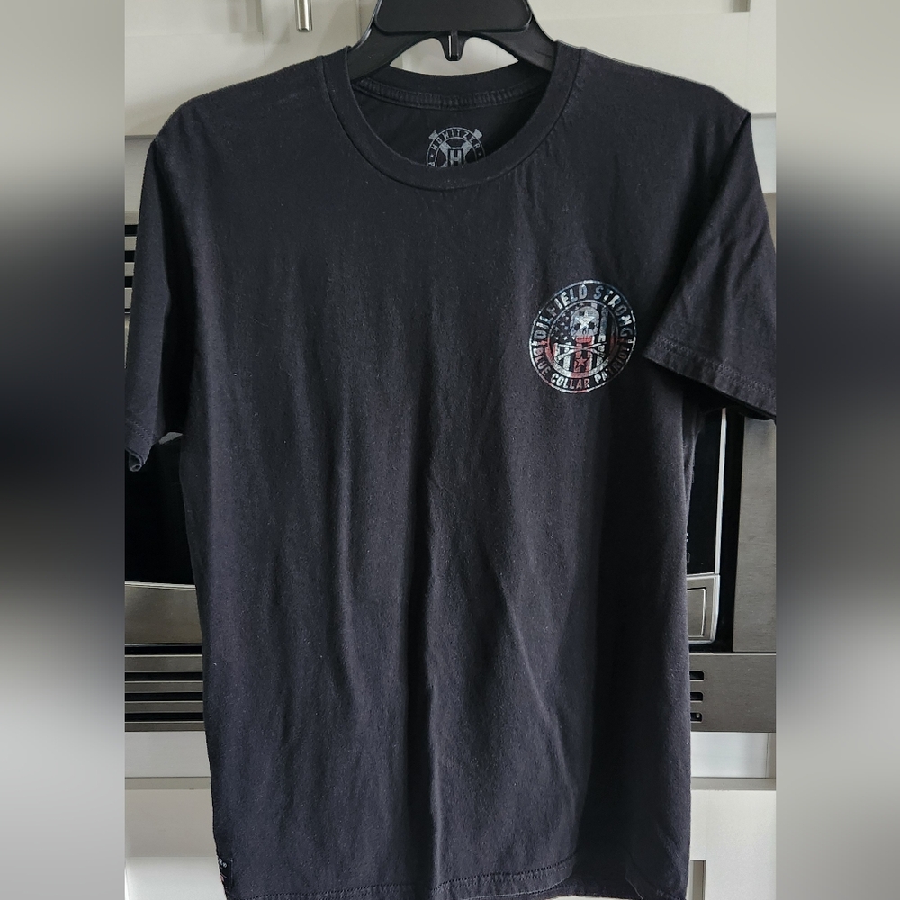 Men's Black Graphic Tee with Chest Design